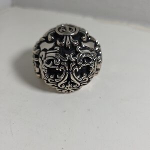 Intricate Silver and Black Men's Ring